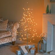 Champagne Gold Twig Tree, Warm White LEDs