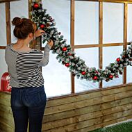 2.7m Frosted Holly Christmas Garland