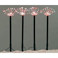 Outdoor Starbust Stake Light, Red and White, 4 Pack