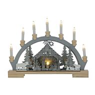 45cm Battery Wooden Nativity Scene Candle Bridge, Warm White LEDs