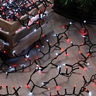 25.5m Outdoor Twinkling Christmas Tree Fairy Lights, 1000 Red & White LEDs
