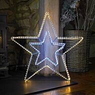 58cm Dewdrop Christmas Star Window Decoration, 420 White & Warm White LEDs