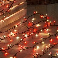 15.5m Outdoor Flickering Effect Christmas Tree Fairy Lights, 600 Red & Warm White LEDs