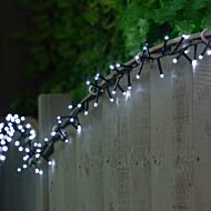 5.17m Outdoor Battery Flickering Effect Fairy Lights, 200 White LEDs