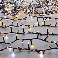 5.17m Outdoor Battery Flickering Effect Fairy Lights, 200 White & Warm White LEDs