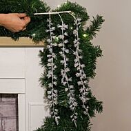 45cm White Glitter Drop Stem Christmas Tree Decoration, 4 Pack