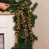45cm Gold Glitter Drop Stem Christmas Tree Decoration, 4 Pack
