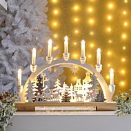 45cm Battery Reindeer Scene Candle Bridge, Warm White LEDs
