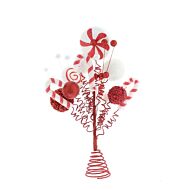 36cm Red and White Christmas Tree Topper Decoration