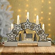 32cm Christmas Star Candle Bridge, Warm White LEDs
