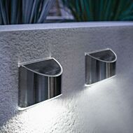 Solar Stainless Steel Welcome Wall Fence Light, 2 Pack