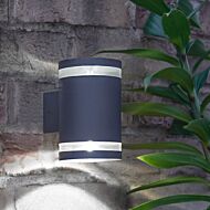 Solar Stainless Steel Anthracite Welcome Wall Light