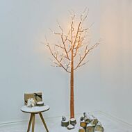 Plug In Copper Twig Tree, Warm White LEDs, 6ft