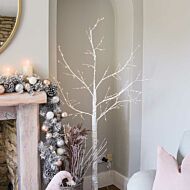 4ft Outdoor Birch Twig Tree, 120 Warm White LEDs