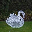 60cm Outdoor Acrylic Swan Figure, 200 White LEDs