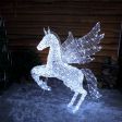 1.4m White Jewelled Flying Pegasus Figure