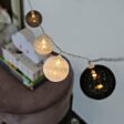 Battery Monochrome Cotton Ball Fairy Lights, 10 Warm White LEDs