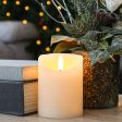 Ivory Battery Real Wax Authentic Flame LED Candle, 10cm