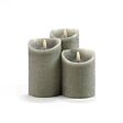 Grey Battery Real Wax Authentic Flame LED Candle, 3 Pack