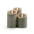 Grey Battery Real Wax Authentic Flame LED Candle, 3 Pack