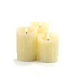 Ivory Battery Real Dripping Wax Authentic Flame LED Candle, 3 Pack