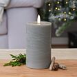 Grey Battery Real Wax Authentic Flame LED Candle, 12.5cm