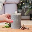 Grey Battery Real Wax Authentic Flame LED Candle, 10cm