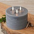 3 Wick Grey Battery Wax Authentic Flame Candle