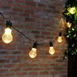 30M Large Traditional Festoon Lights, Connectable, 60 Clear Warm White Bulbs, Black Cable