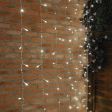 2m x 3m Connectable Curtain Lights, 300 White LEDs, Clear Cable