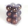 12 x 60mm Chocolate Assorted Finish Christmas Shatterproof Baubles