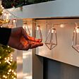 Battery Rose Gold Metal Lantern Fairy Lights, 10 Warm White LEDs