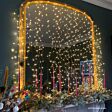 2m x 2m Plug In Copper Firefly Wire Curtain Lights, 400 Warm White LEDs
