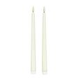 Cream Battery Tapered Flickering Candles, 2 Pack