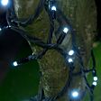 10M White Flash Bulb String Lights, Connectable, 80 LEDs, Black Cable