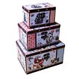 Set of 3 Traditional Christmas Design Storage Boxes