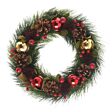 36cm Red and Gold Bauble Christmas Wreath