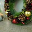 36cm Red and Gold Bauble Christmas Wreath