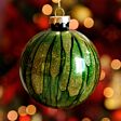 8cm Green and Gold Marble Effect Christmas Tree Bauble