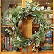 60cm Mistletoe and Cone Christmas Wreath