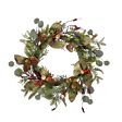 60cm Red Berry and Gold Leaf Christmas Wreath