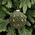 8cm Gold and Green Glass Christmas Tree Bauble