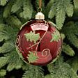 10cm Red Mercury Glitter Swirl Glass Christmas Tree Bauble