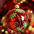 10cm Red Mercury Glitter Swirl Glass Christmas Tree Bauble