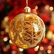 10cm Gold Mercury Effect Glitter Glass Christmas Tree Bauble
