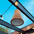 25cm Solar Hanging Bamboo Lantern