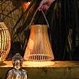 25cm Solar Hanging Bamboo Lantern