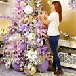 24 x 6cm Lilac Assorted Shatterproof Christmas Tree Baubles
