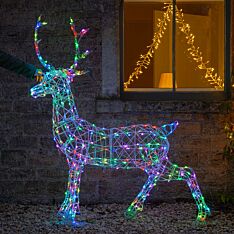 1.4m Outdoor Stag Reindeer Figure with Remote Control, Colour Select LEDs