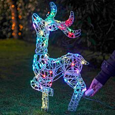 60cm Outdoor Standing Stag Figure with Remote, Colour Select LEDs